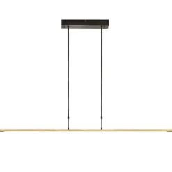 Design LED hanglamp aluminium mat zwart/mat goud