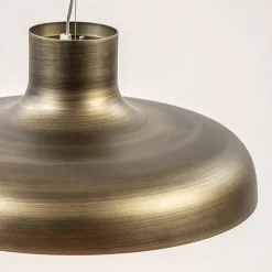 Design LED hanglamp koepel brushed brons met goldleaf