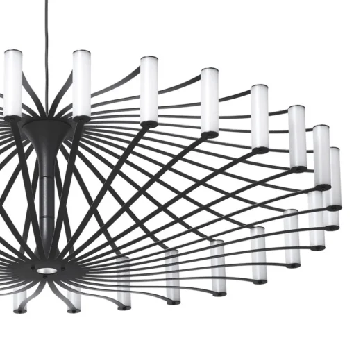Design LED hanglamp Wheel zwart 75 cm