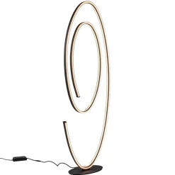 Design LED vloerlamp ovaal mat zwart dimbaar