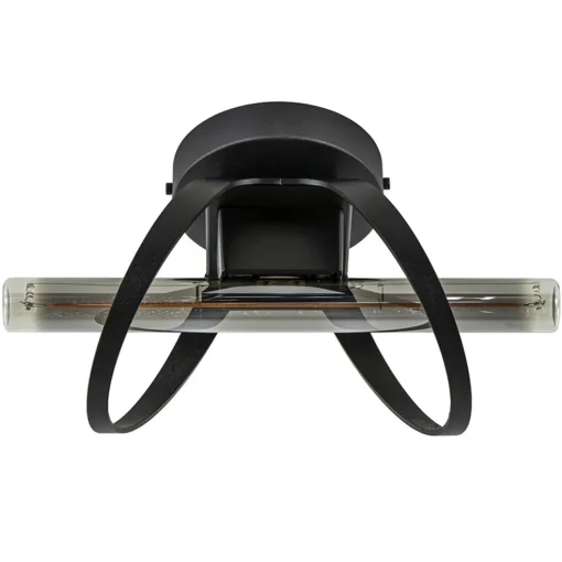 Design plafond/wandlamp mat zwart
