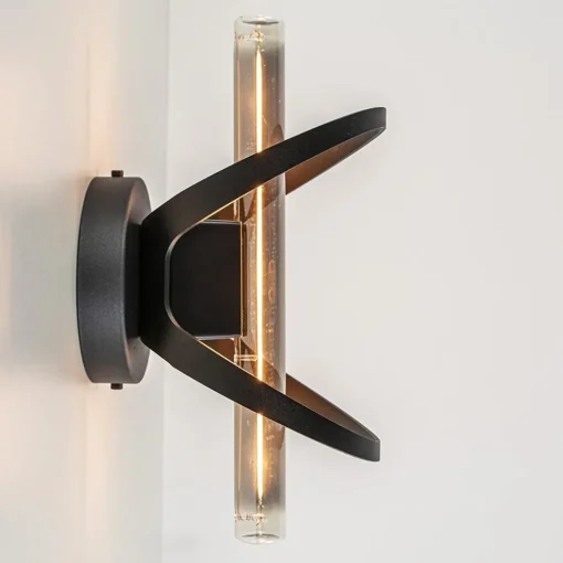 Design plafond/wandlamp mat zwart