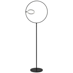 Design vloerlamp zwart met dubbele LED ring