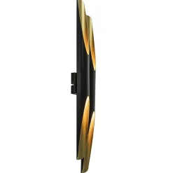 Design wandlamp Pipes mat zwart met goud
