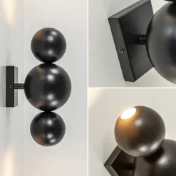 Design wandlamp textured black inclusief LED