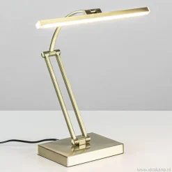 Dimbare LED bureaulamp brons verstelbaar