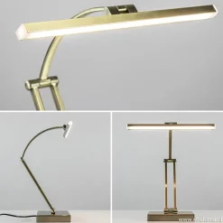 Dimbare LED bureaulamp brons verstelbaar