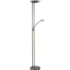 Dimbare LED uplighter met leeslamp donker brons