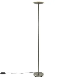 Dimbare LED uplighter vloerlamp nikkel