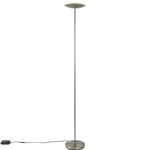 Dimbare LED uplighter vloerlamp nikkel