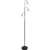 Dimbare LED vloerlamp zwart met witte schotels