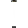 Dimbare LED vloerlamp zwart met goud