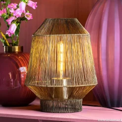 Draad tafellamp Vitora antiek brons