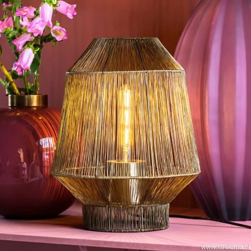 Draad tafellamp Vitora antiek brons