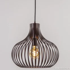Draadhanglamp landelijk brons-bruin 38cm