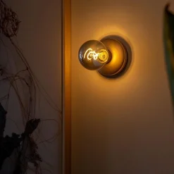 Draadloze wandlamp oplaadbaar goud met smoke