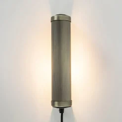 E14 wandlamp mat antiek brass met snoer