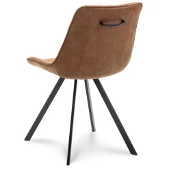 Eetkamerstoel microleder Bull camel met zwarte poot