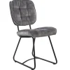 Eetkamerstoel velours grijs met zwart