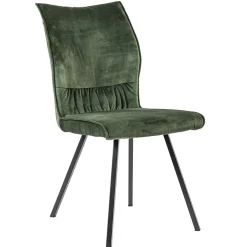 Eetkamerstoel velvet groen met zwart