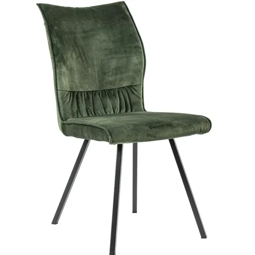 Eetkamerstoel velvet groen met zwart
