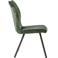 Eetkamerstoel velvet groen met zwart
