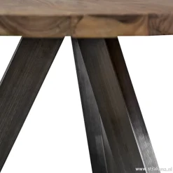 Eettafel Acaciahout 3-poot zwart  Ø120