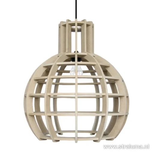 Eettafel hanglamp Globe Lingehof hout