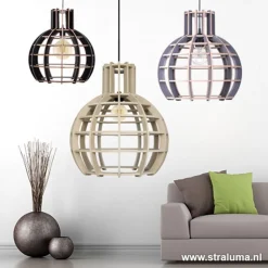 Eettafel hanglamp Globe Lingehof hout