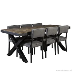 Eettafel Light & Living zink/hout
