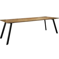 Eettafel mangohout met zwarte poot 240x90 cm