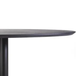 Eettafel ovaal zwart eiken met metalen poot 300x120 cm