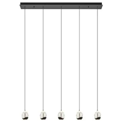 Eettafelhanglamp Clear Egg met zwart inclusief LED