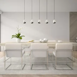 Eettafelhanglamp Clear Egg met zwart inclusief LED