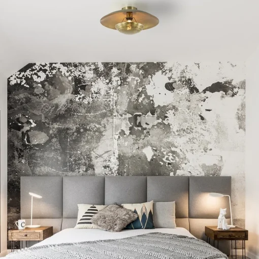 Elegante plafond/wandlamp antiek brons
