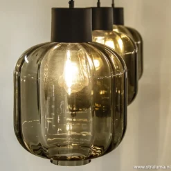 Glazen eettafelhanglamp zwart luxury