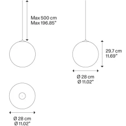 Glazen hanglamp Random Solo frosted wit 28 cm