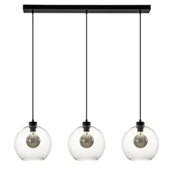 Glazen 3-lichts hanglamp eettafel clear