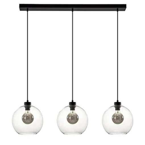 Glazen 3-lichts hanglamp eettafel clear