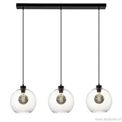 Glazen 3-lichts hanglamp eettafel clear