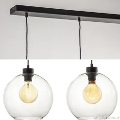 Glazen 3-lichts hanglamp eettafel clear