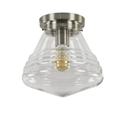 Glazen plafondlamp helder Art Deco