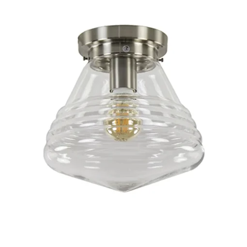 Glazen plafondlamp helder Art Deco