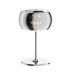 Glazen tafellamp Pearl met chroom