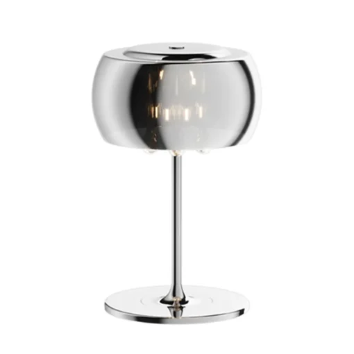 Glazen tafellamp Pearl met chroom