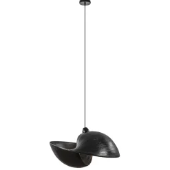 Grote bamboe hanglamp shell zwart