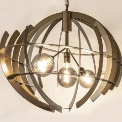 Grote design hanglamp ovaal oud messing
