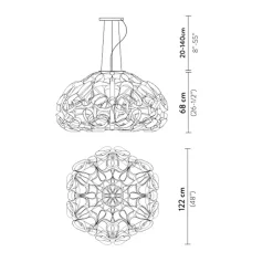 Grote design hanglamp Quantica goud