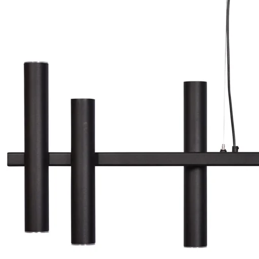 Grote design hanglamp tubes mat zwart 14-lichts