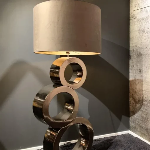 Grote design lampvoet Circles brons exclusief kap